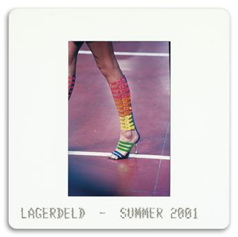 (FASHION--KARL LAGERFELD) A binder of approximately 200 slides from Karl Lagerfelds 1997-98 and 2001 seasons.